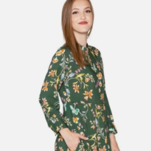 VELVET By Graham & Spencer Juliet Floral Mock Neck Dress Anthropologie Sz M NWT - Picture 3 of 16